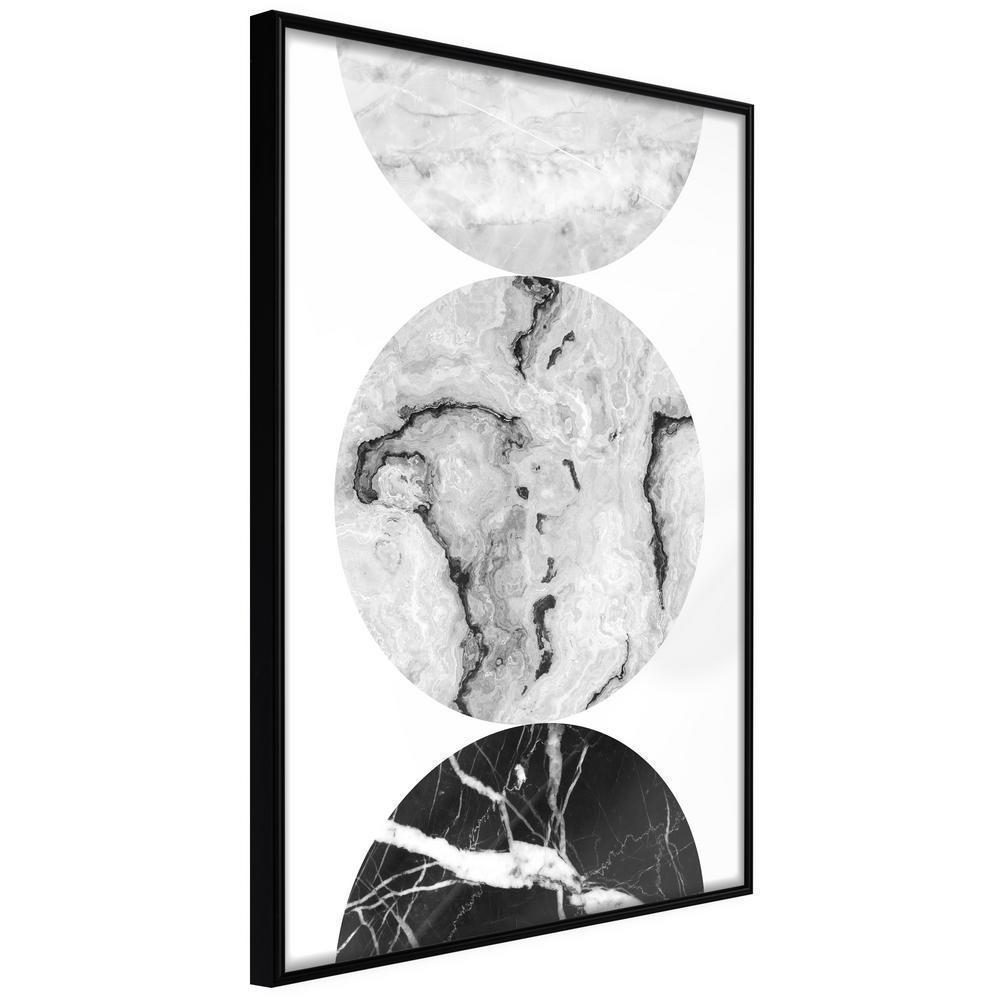 Abstract Poster Frame - Three Shades of Marble-artwork for wall with acrylic glass protection