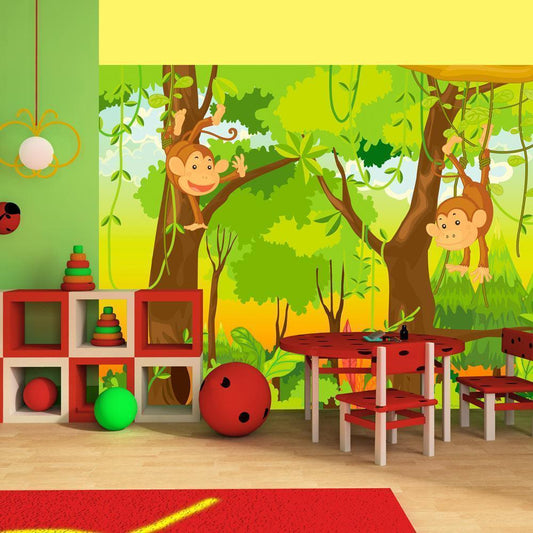 Wall Mural - Jungle - monkeys-Wall Murals-ArtfulPrivacy