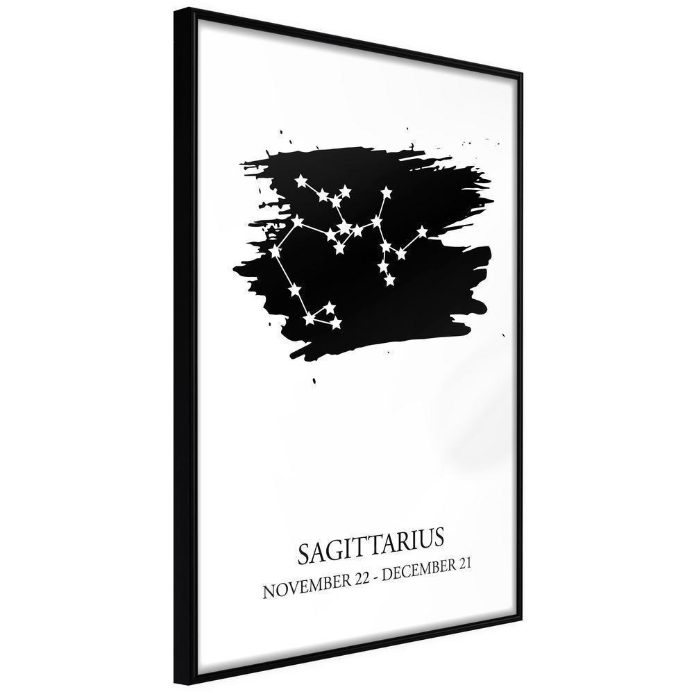 Typography Framed Art Print - Zodiac: Sagittarius I-artwork for wall with acrylic glass protection
