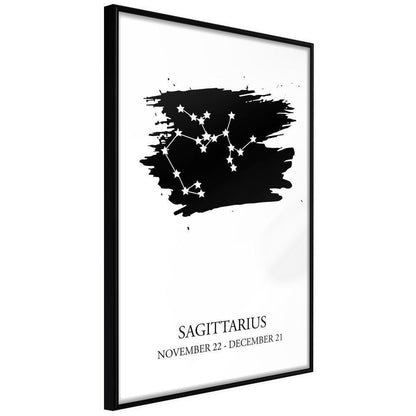 Typography Framed Art Print - Zodiac: Sagittarius I-artwork for wall with acrylic glass protection