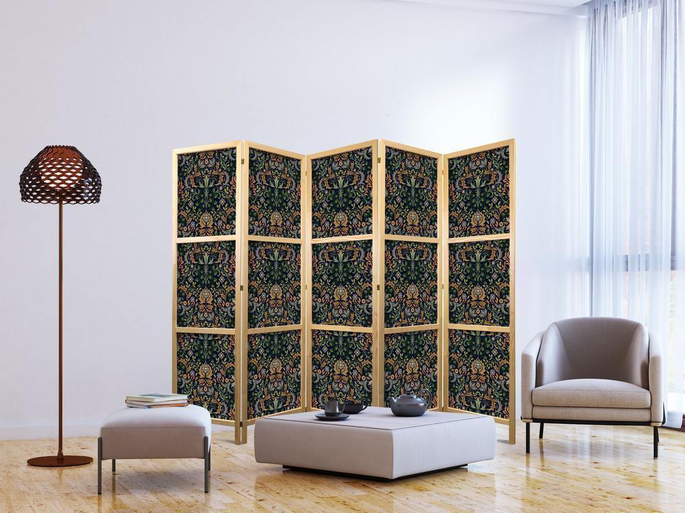 Japanese Room Divider - Retro Vintage Intricate and Rich Pattern in Victorian Style