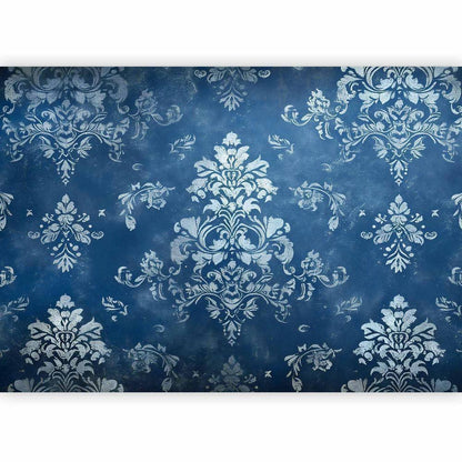 Wall Mural - Retro Ornament Decorative Motif in Worn Blues