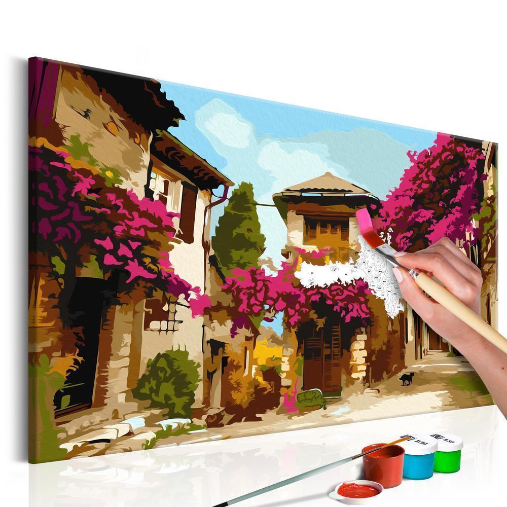 Start learning Painting - Paint By Numbers Kit - Mediterranean Town - new hobby