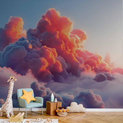 Wall Mural - Twilight Spectacle: Clouds in Shades of Pink and Violet