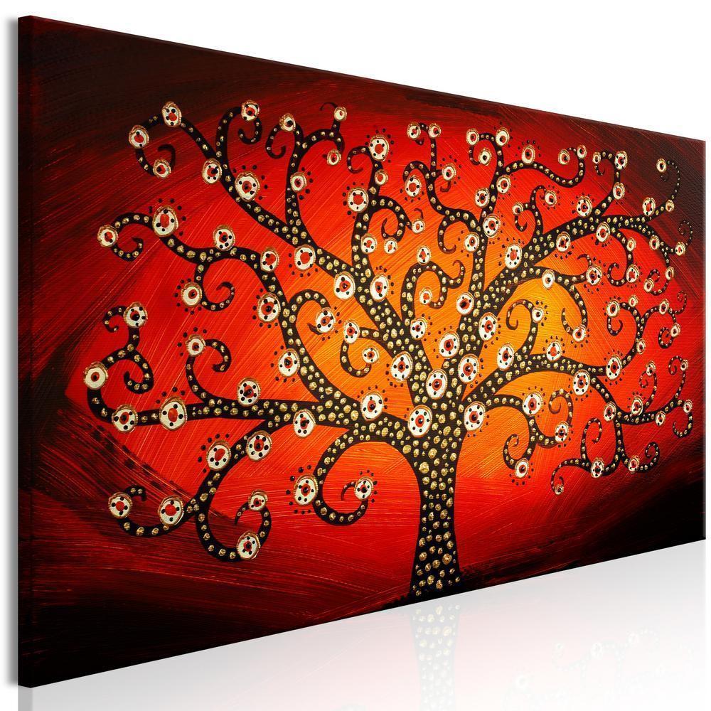 Canvas Print - Fiery Tree (1 Part) Narrow-ArtfulPrivacy-Wall Art Collection