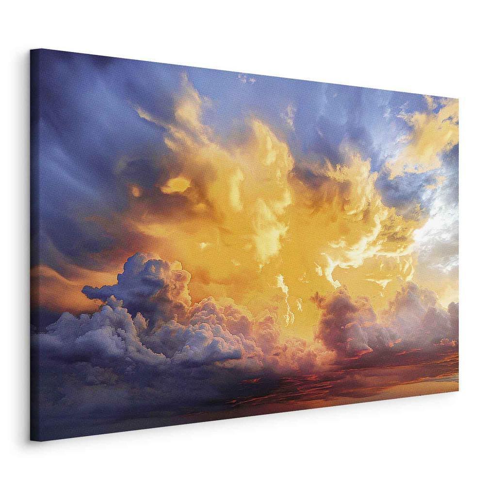 Canvas Print - Beautiful Sunset - Clouds in Warm Shades