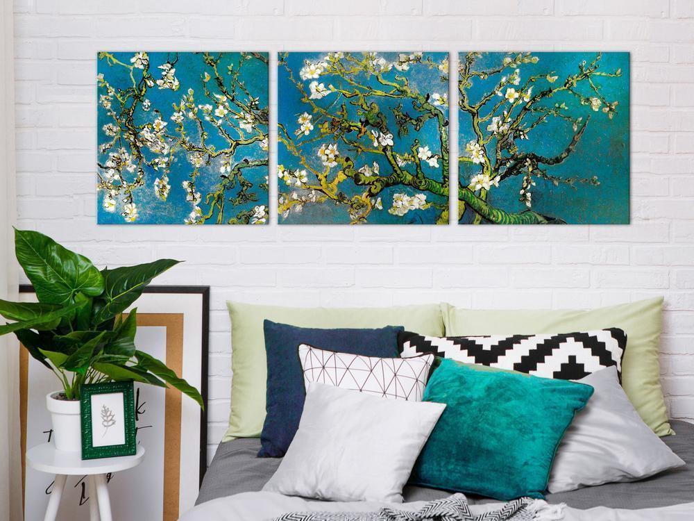 Canvas Print - Blooming Almond (3 Parts)-ArtfulPrivacy-Wall Art Collection