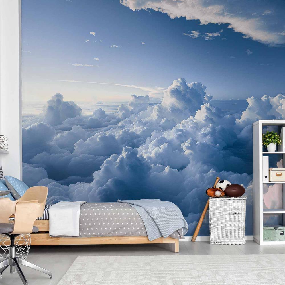 Wall Mural - Aerial Landscapes: Rays Lighting Up Fluffy Cloud Formations