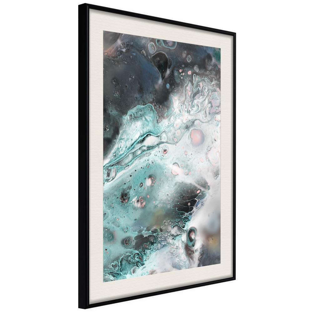 Abstract Poster Frame - Border of Land and Water-artwork for wall with acrylic glass protection