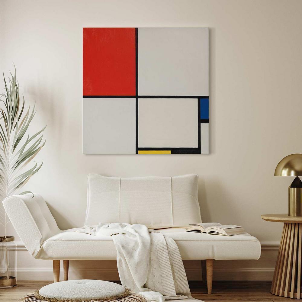 Impression sur toile - Composition n° III, avec du rouge, du bleu, du jaune et du noir (Piet Mondrian)