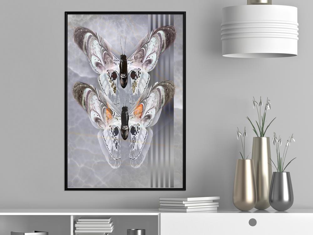 Frame Wall Art - Two Moths-artwork for wall with acrylic glass protection