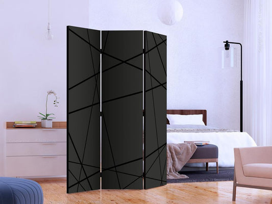 Decorative partition-Room Divider - Dark Intersection-Folding Screen Wall Panel by ArtfulPrivacy