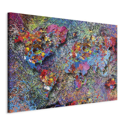 Canvas Print - Map: Jackson Pollock inspiration-ArtfulPrivacy-Wall Art Collection