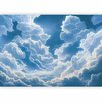 Wall Mural - Blue Sky Breaking Through White Fluffy Clouds