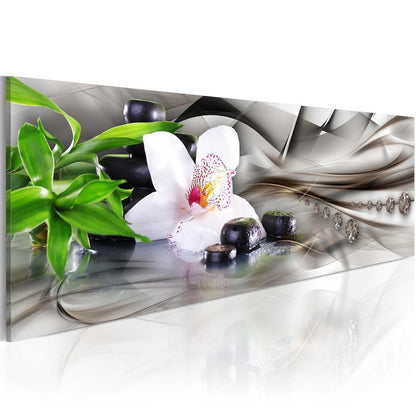 Canvas Print - Zen composition: bamboo orchid and stones-ArtfulPrivacy-Wall Art Collection