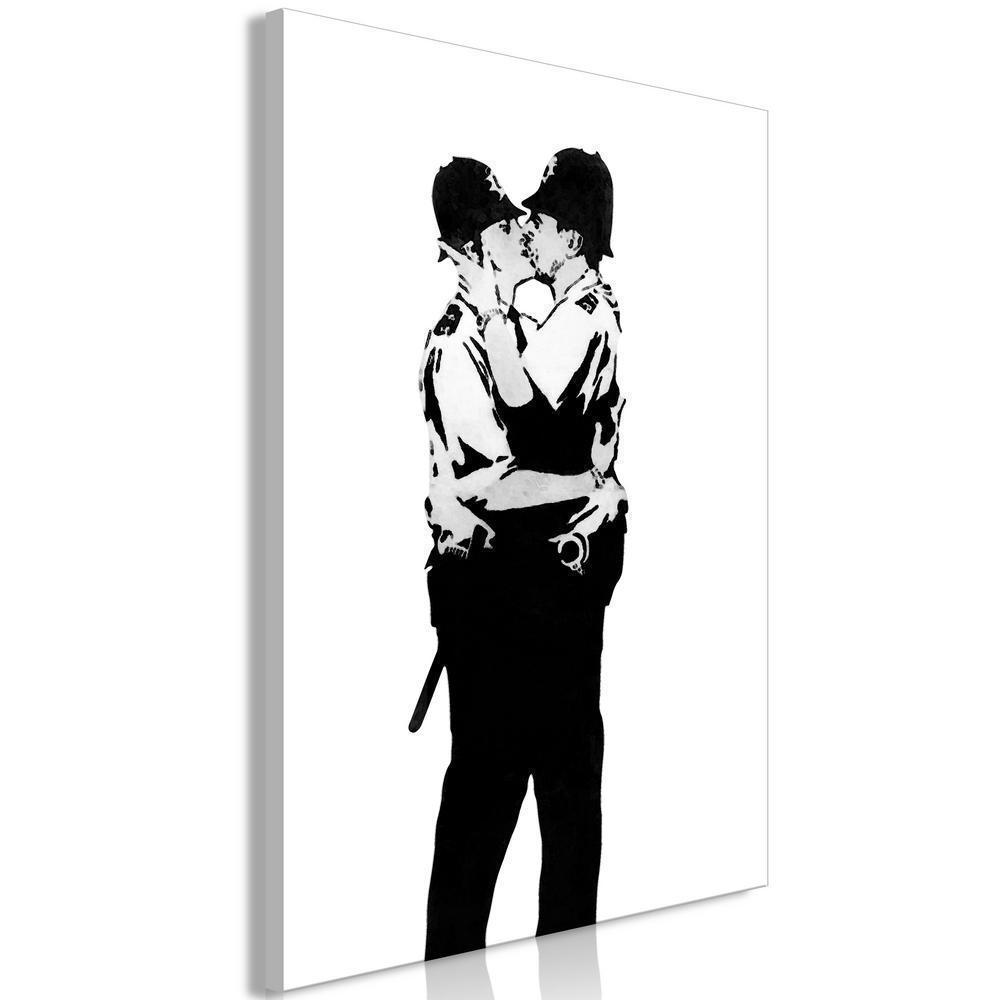 Canvas Print - Kissing Coppers (1 Part) Vertical-ArtfulPrivacy-Wall Art Collection