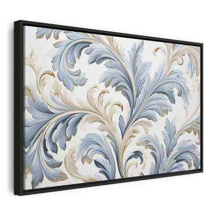 Canvas Print - Baroque Ornaments in Light Cream-Blue Hues