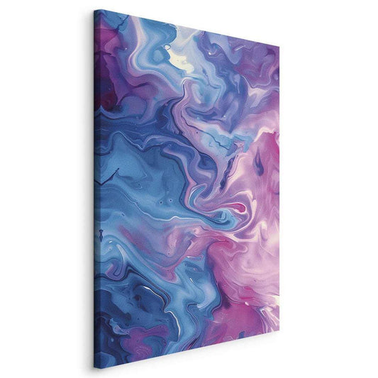 Canvas Print - Night Flows - Abstract Waves in Shades of Blue and Violet