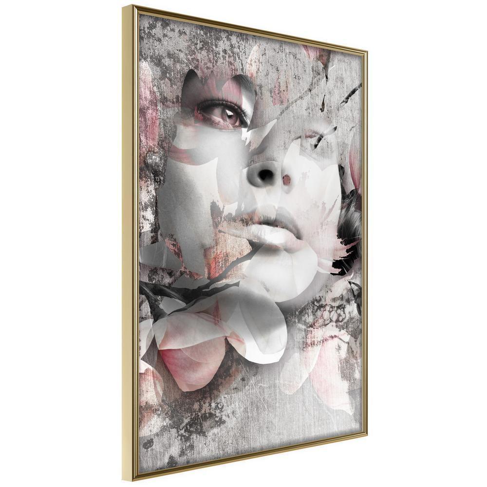 Wall Decor Portrait - Lady in the Flowers-artwork for wall with acrylic glass protection