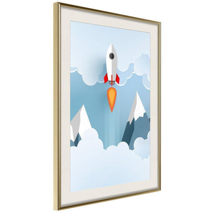 Nursery Room Wall Frame - Bye Bye Earth!-artwork for wall with acrylic glass protection
