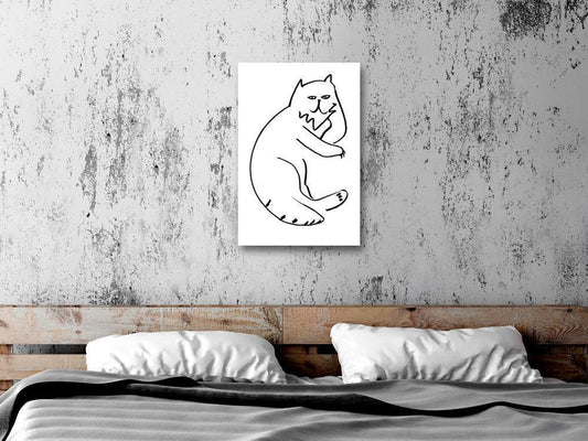 Canvas Print - Cat Relaxing (1 Part) Vertical-ArtfulPrivacy-Wall Art Collection