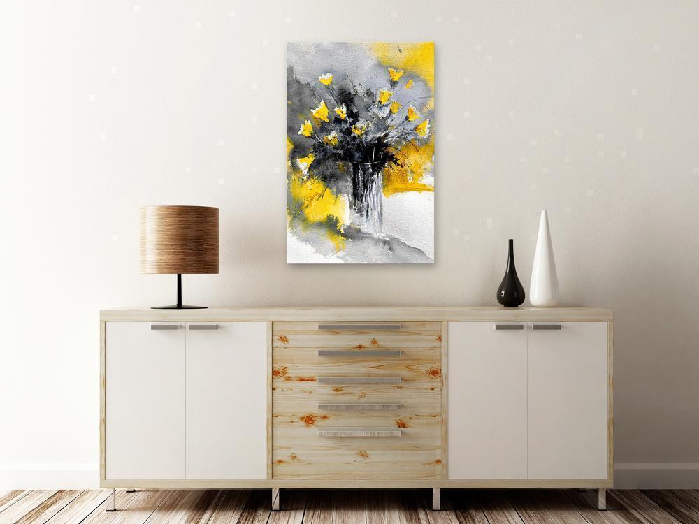 Canvas Print - Bouquet of Colours (1 Part) Vertical Yellow-ArtfulPrivacy-Wall Art Collection