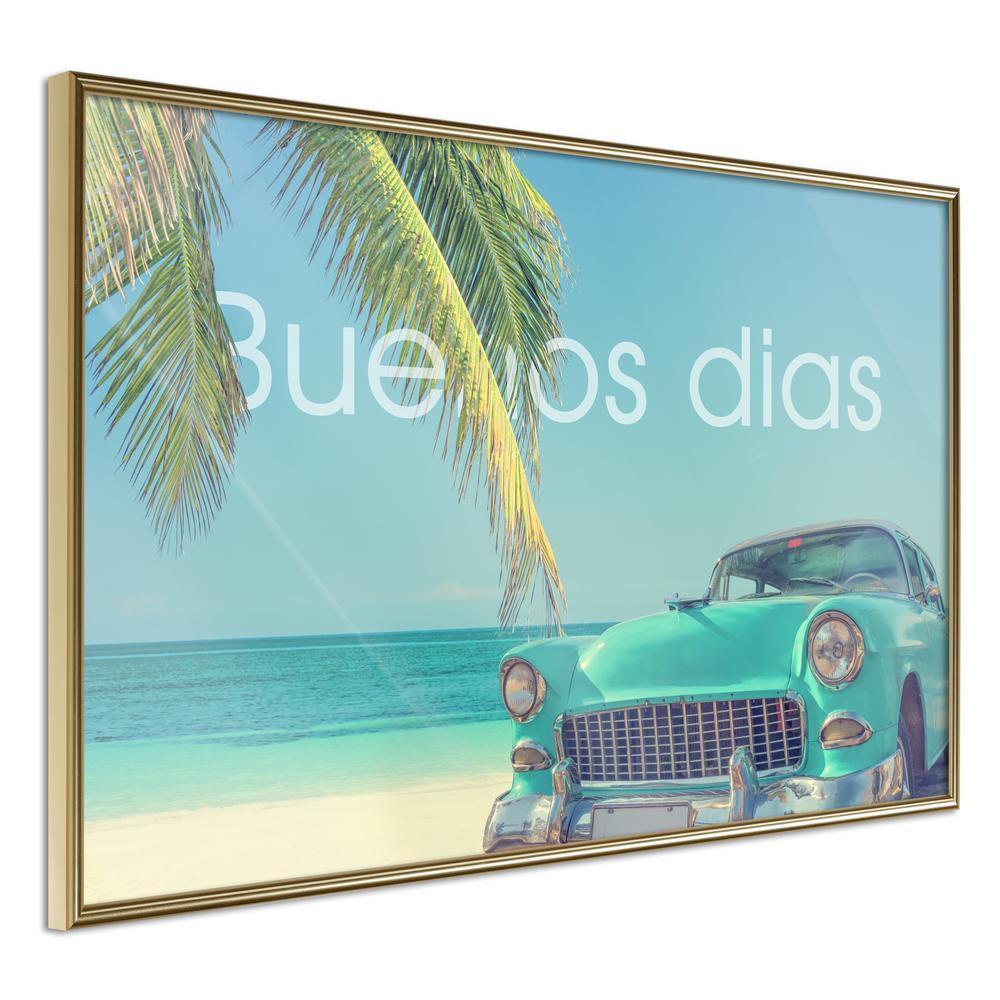 Typography Framed Art Print - Welcome to Paradise-artwork for wall with acrylic glass protection