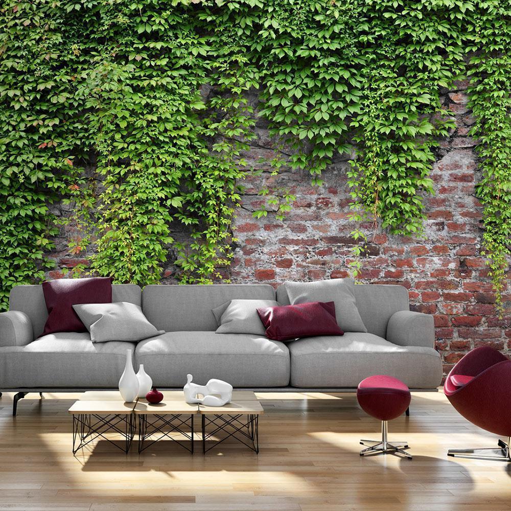 Wall Mural - Brick and ivy-Wall Murals-ArtfulPrivacy