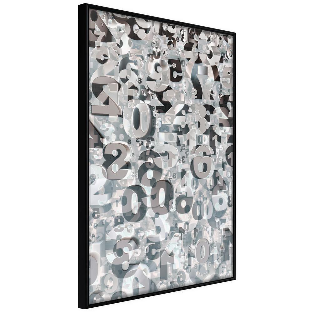 Black and White Framed Poster - Digits-artwork for wall with acrylic glass protection