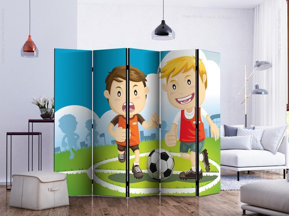 Decorative partition-Room Divider - Sports ground II-Folding Screen Wall Panel by ArtfulPrivacy