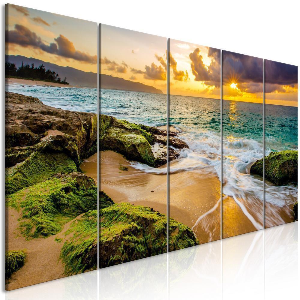 Canvas Print - Turquoise Sea (5 Parts) Narrow-ArtfulPrivacy-Wall Art Collection