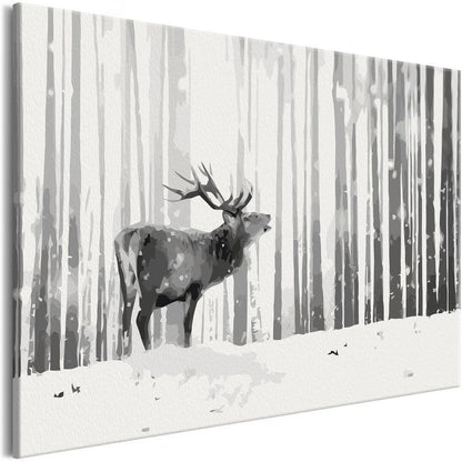 Start learning Painting - Paint By Numbers Kit - Deer in the Snow - new hobby