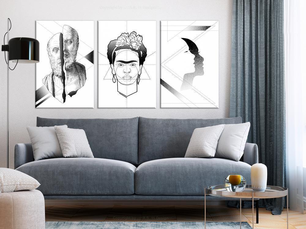 Canvas Print - Facial Composition (3 Parts)-ArtfulPrivacy-Wall Art Collection