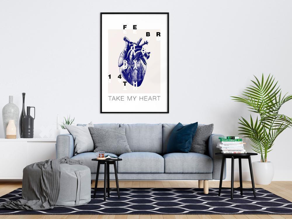 Typography Framed Art Print - Valentine's Day-artwork for wall with acrylic glass protection