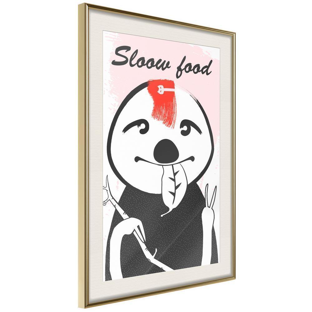 Nursery Room Wall Frame - Sloth's Favourite Food-artwork for wall with acrylic glass protection