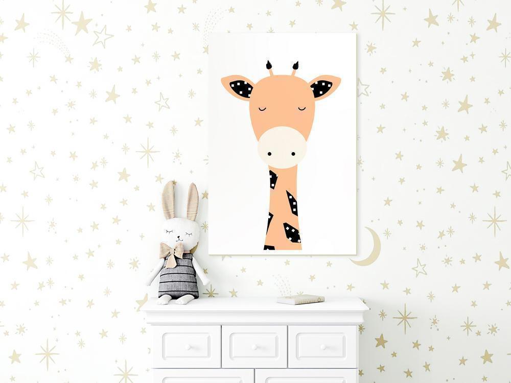 Canvas Print - Funny Giraffe (1 Part) Vertical-ArtfulPrivacy-Wall Art Collection