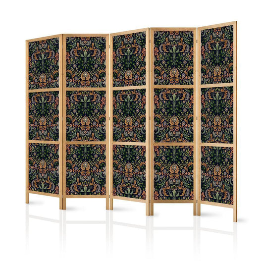 Japanese Room Divider - Retro Vintage Intricate and Rich Pattern in Victorian Style