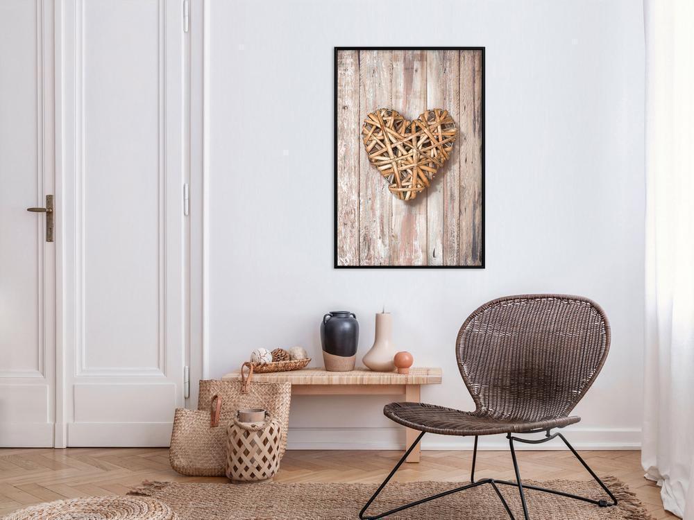 Abstract Poster Frame - Wicker Love-artwork for wall with acrylic glass protection