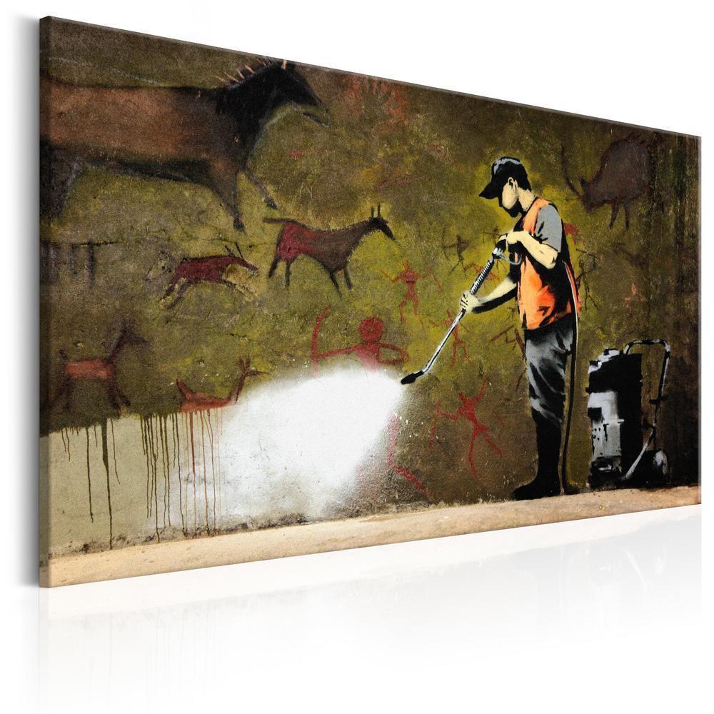 Canvas Print - Cave Painting by Banksy-ArtfulPrivacy-Wall Art Collection