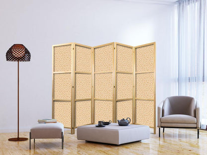 Japanese Room Divider - Tiny Dots - Optimistic Pattern in Peach Colors