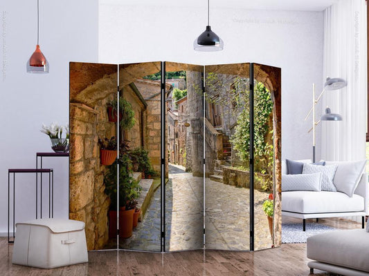 Decorative partition-Room Divider - Provincial alley in Tuscany II-Folding Screen Wall Panel by ArtfulPrivacy