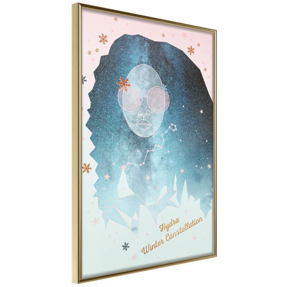 Winter Design Framed Artwork - Winter Constellation-artwork for wall with acrylic glass protection