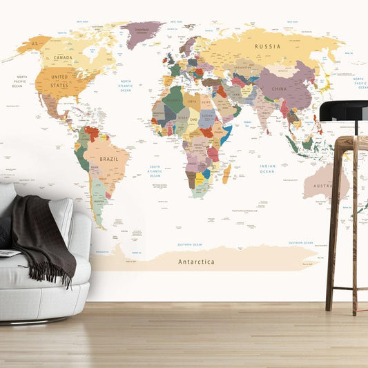 Wall Mural - World Map-Wall Murals-ArtfulPrivacy