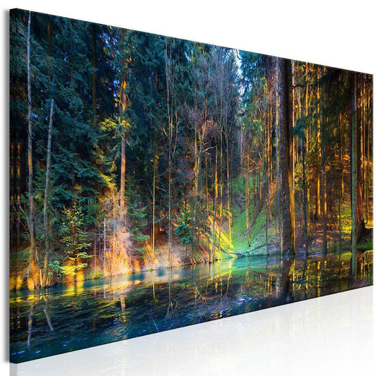 Canvas Print - Pond in the Forest (1 Part) Narrow-ArtfulPrivacy-Wall Art Collection