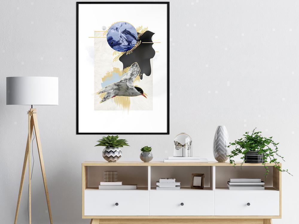 Winter Design Framed Artwork - Abstraction with a Tern-artwork for wall with acrylic glass protection