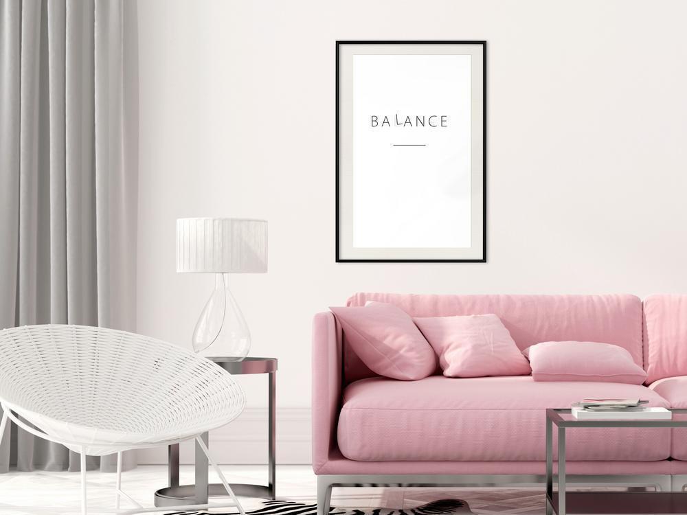 Typography Framed Art Print - Seek a Balance-artwork for wall with acrylic glass protection