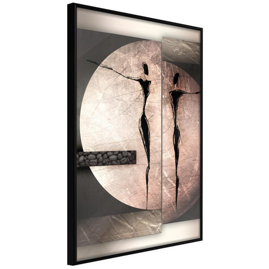 Abstract Poster Frame - Two Figures-artwork for wall with acrylic glass protection