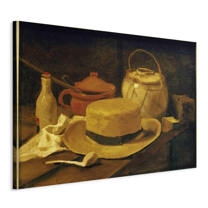 Impression sur toile - Nature morte au chapeau de paille jaune (Vincent Van Gogh)