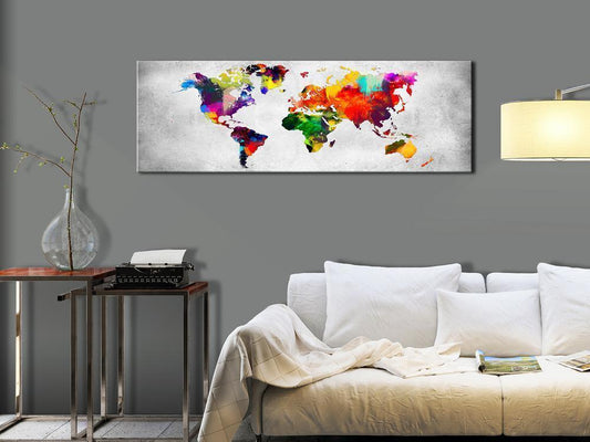 Canvas Print - World Map: Coloured Revolution-ArtfulPrivacy-Wall Art Collection
