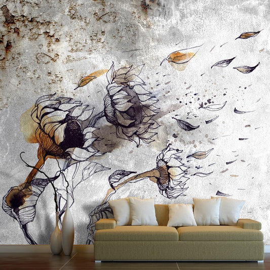 Wall Mural - Recall sunflowers-Wall Murals-ArtfulPrivacy
